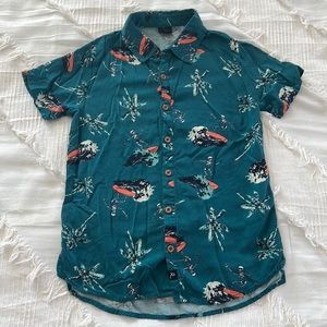 Boys Surfing Skeleton Button Up Shirt